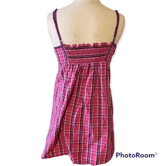 White Polka Dots Purple Pink Plaid Spaghetti Strap Dress - Playful Chic - Picture 2 of 4